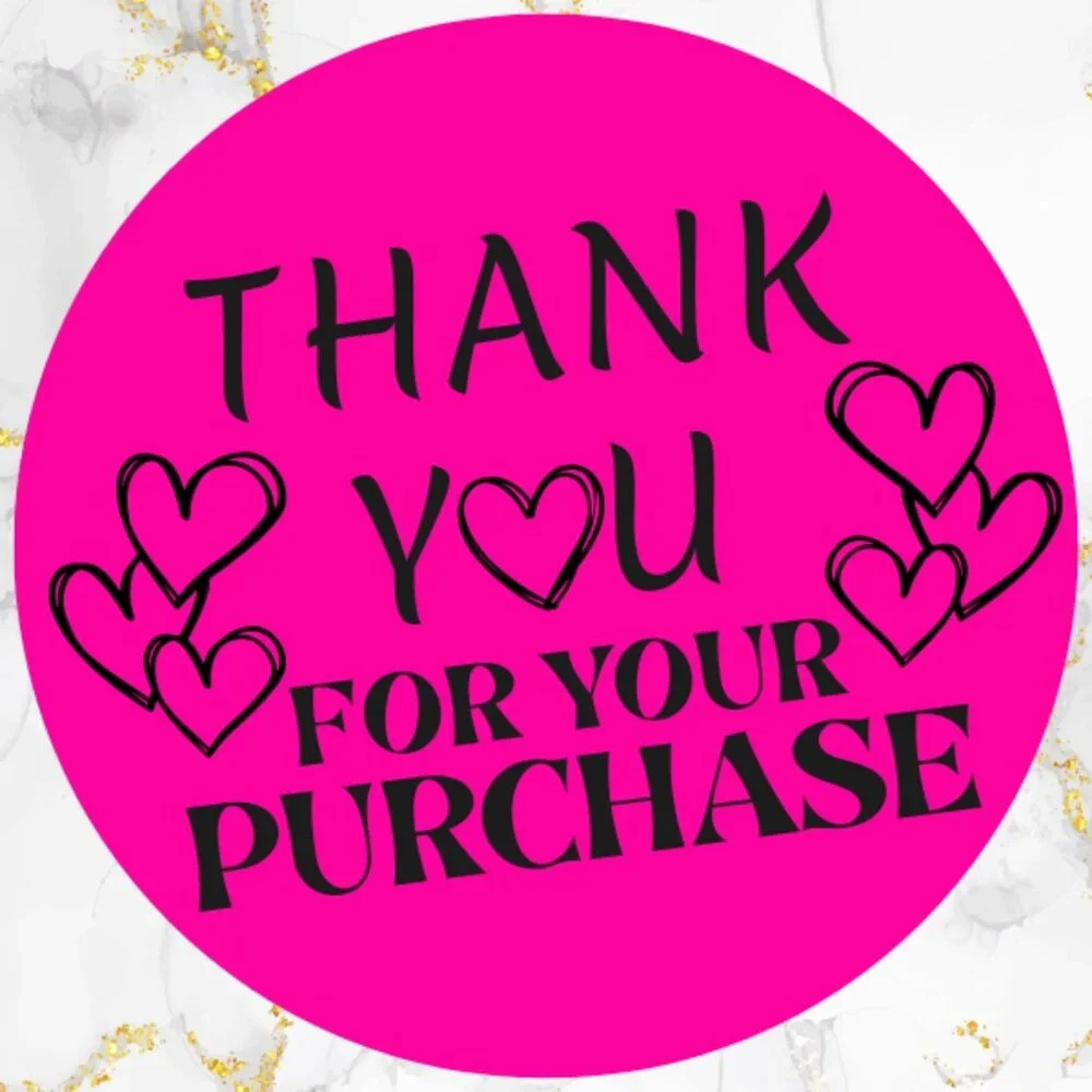 100 Thank You Thermal Stickers 2 inch